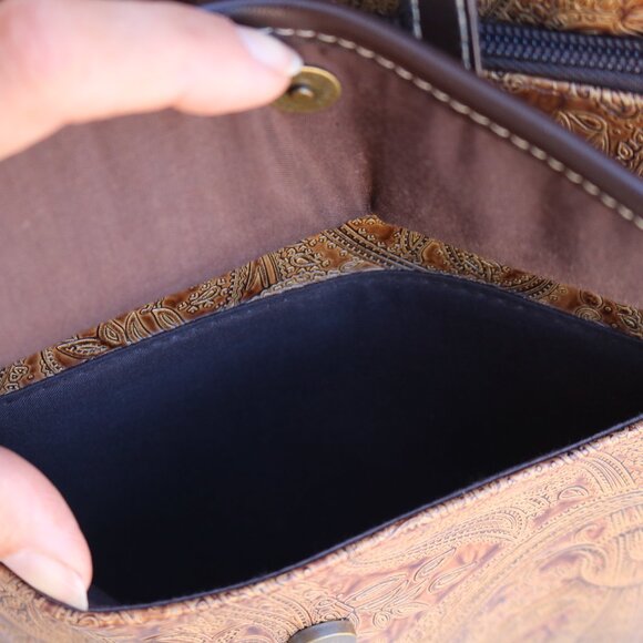 Vintage Relic by Paisley Fossil Crossbody Bag Western Faux Leather - Picture 10 of 16